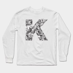 Floral Letter K Long Sleeve T-Shirt